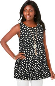 Jessica London Stretch Knit Sleeveless Swing Tunic