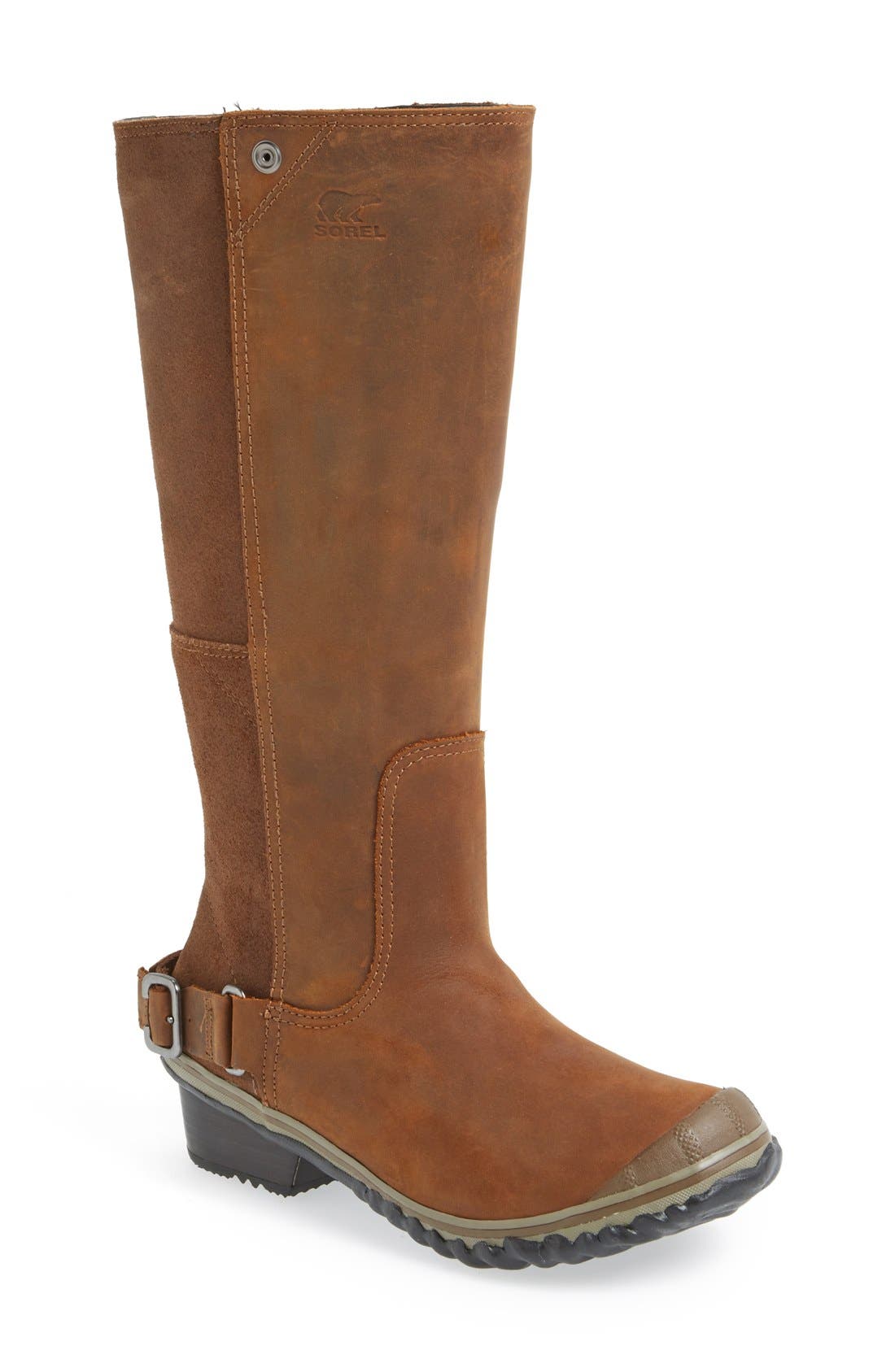 'Slim' Waterproof Tall Boot, Main, color, NUTMEG