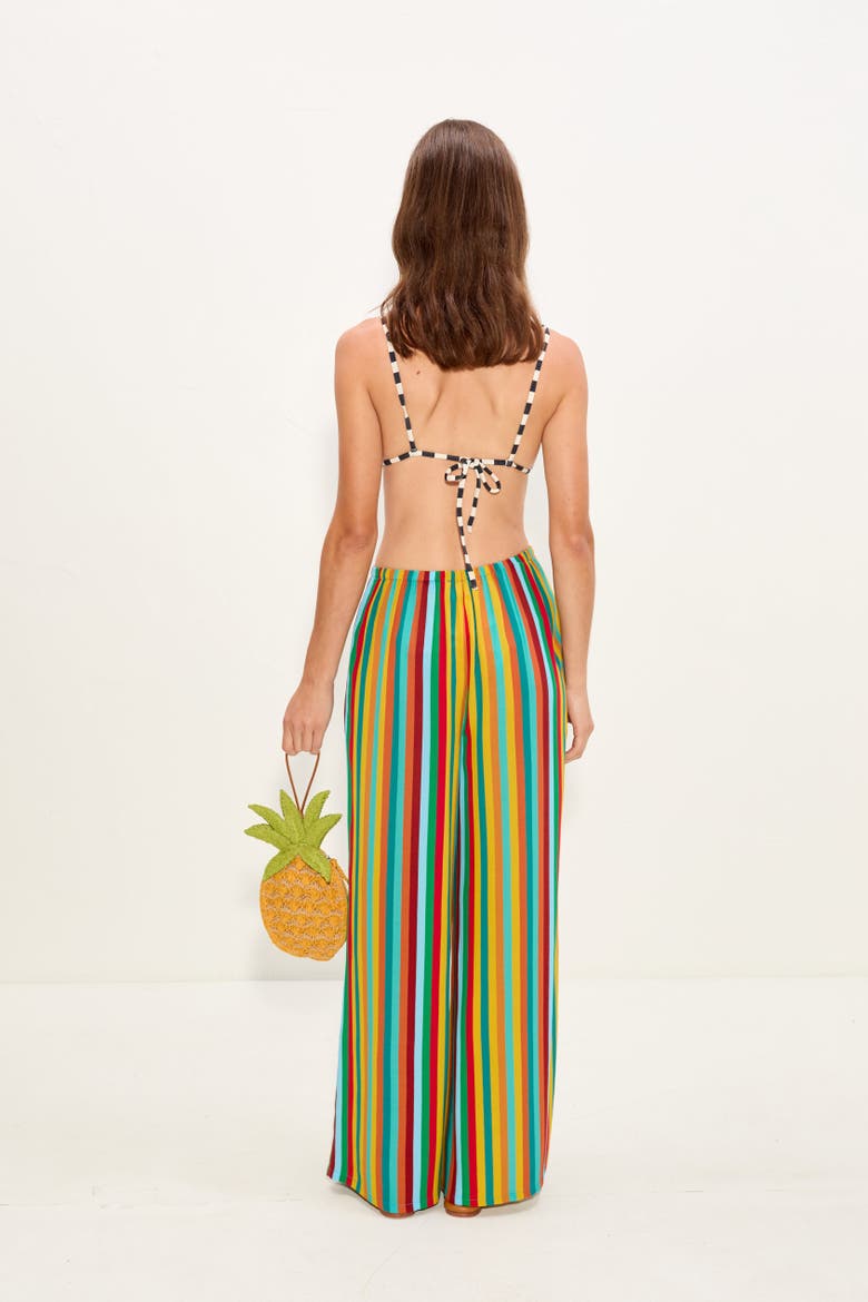 Nella Crepe Wide Leg Pant, Alternate, color, Vibrant Multi Stripe