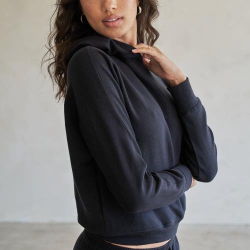 eavolu Baikal Eco-Luxe Fleece Dolman Crop Hoodie | Cloud-Soft Comfort in Slate  product