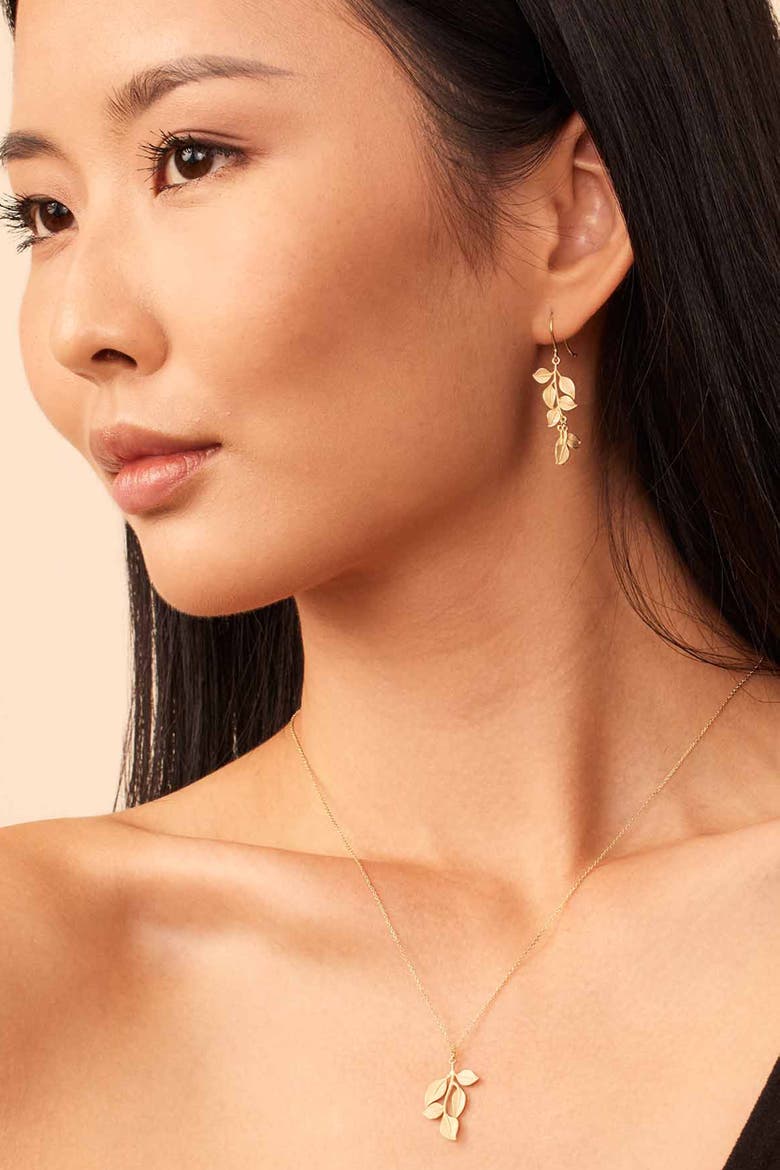 14K Yellow Gold New Beginnings Drop Earrings, Alternate, color, Yellow Gold