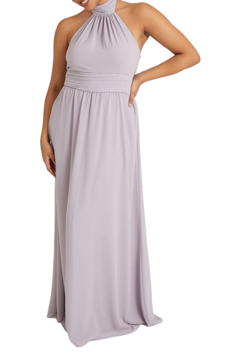 Halter Neck Chiffon Bridesmaid Dress, Alternate, color, Lilac