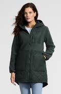 Lands' End High Pile Fleece Quilted Mixed Media Parka