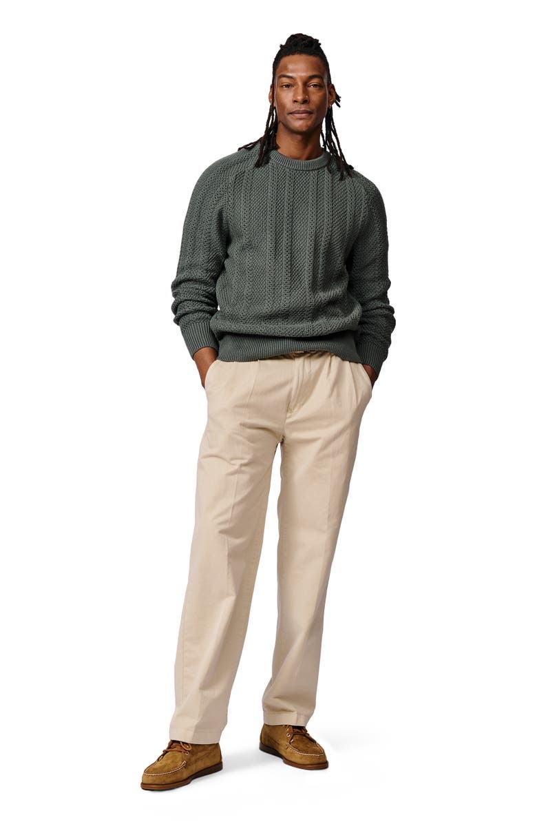 Aubin Montrose Textured Crew Neck Jumper, Alternate, color, Dark Khaki
