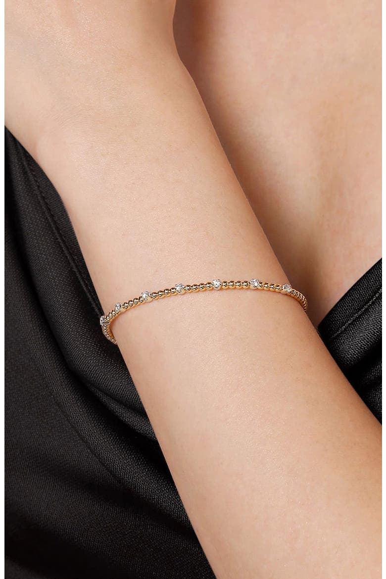 Bujukan Diamond Station Beaded Cuff Bracelet, Alternate, color, TWO TONE
