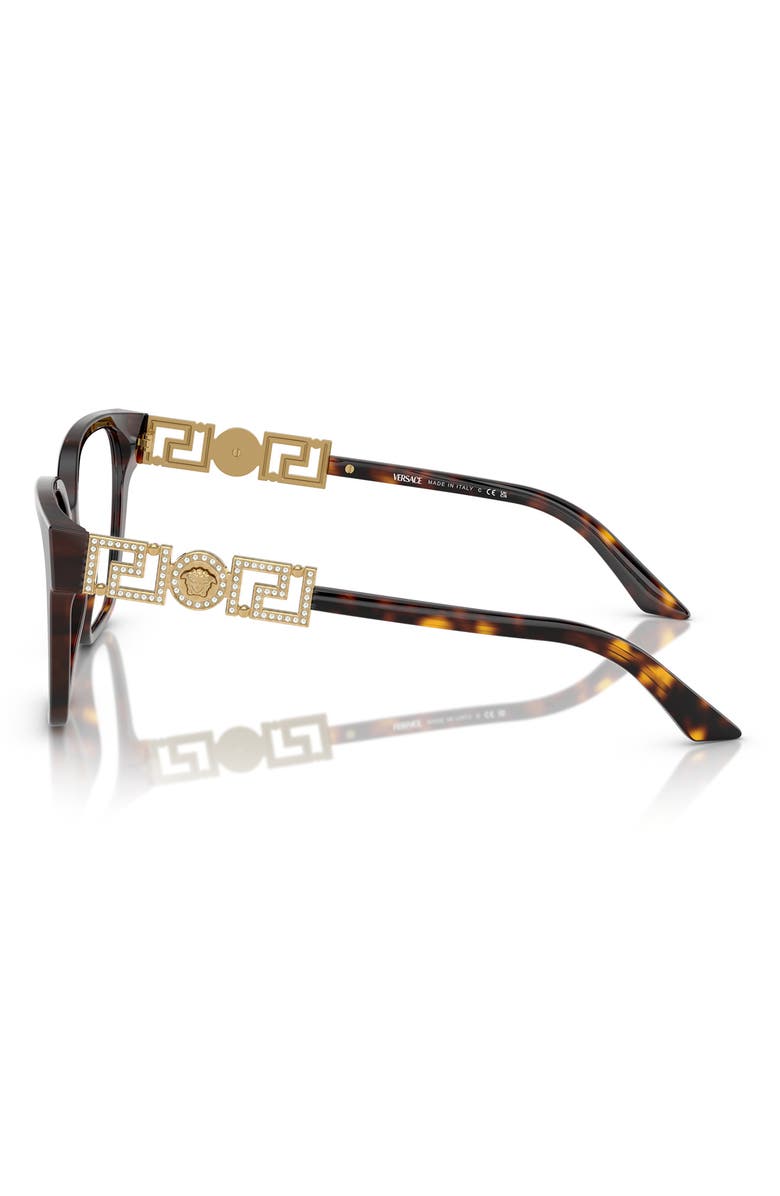 Versace 52mm Irregular Optical Glasses, Alternate, color, Havana
