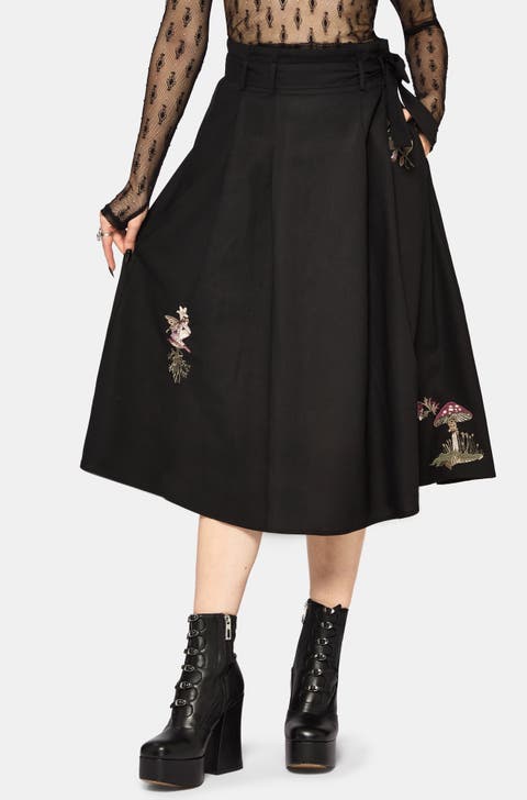 Faela Fairy Embroidered Midi Skirt
