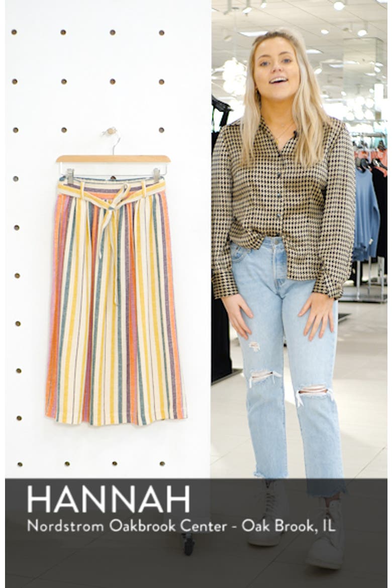 Tie Belt Stripe Midi Skirt video
