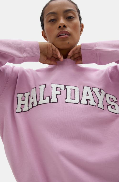 Halfdays Cotton Graphic Sweatshirt In Pink