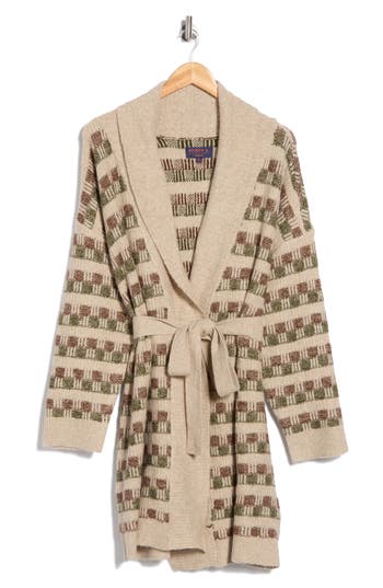 Joseph A Textured Tie Front Cardigan In Multi