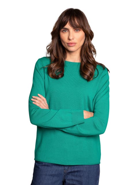 MERINO FINE KNIT BOAT NECK SWEATER