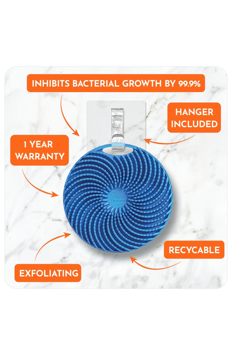 Swirl Scrubber Antimicrobial Silicone Body Scrubber, Alternate, color, Multicolored