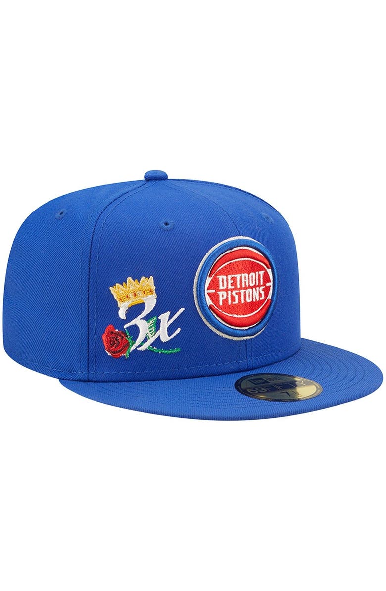 New Era Men's New Era Blue Detroit Pistons 3x NBA Finals Champions Crown 59FIFTY Fitted Hat, Alternate, color, 