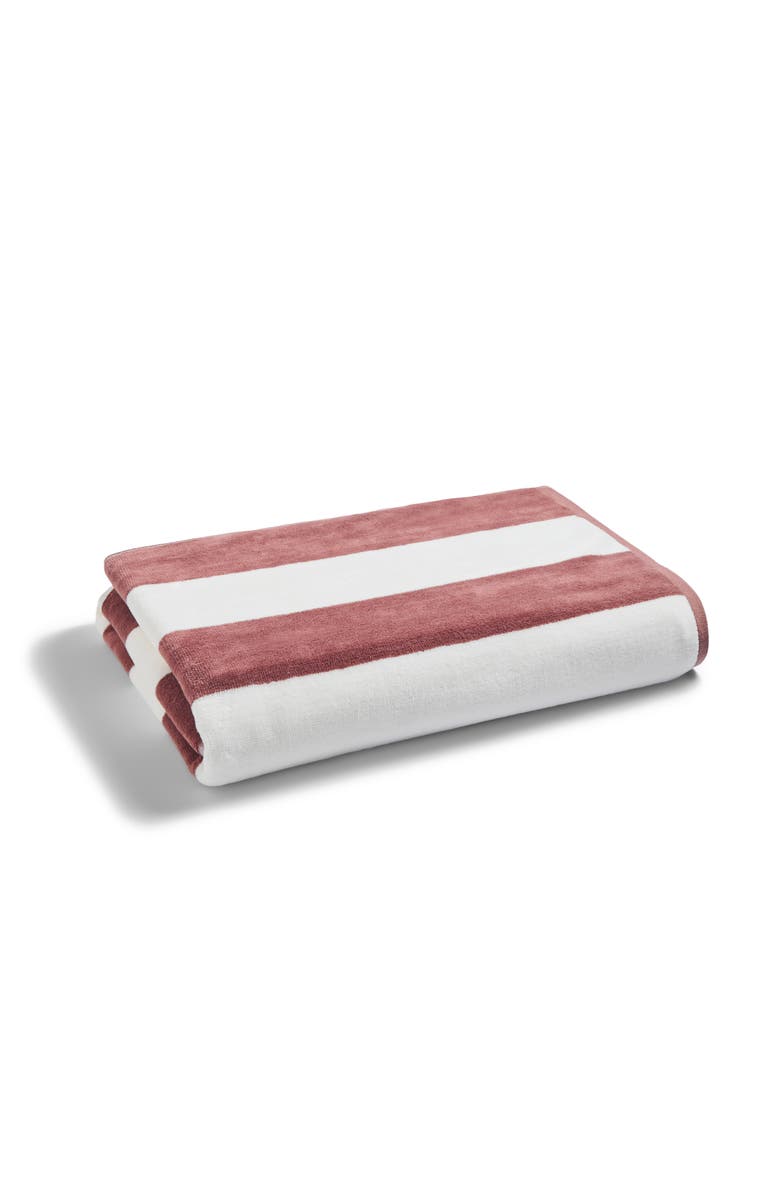 CHRISTY Cabana Stripe Vibrant Beach Towels, Main, color, Earth Red