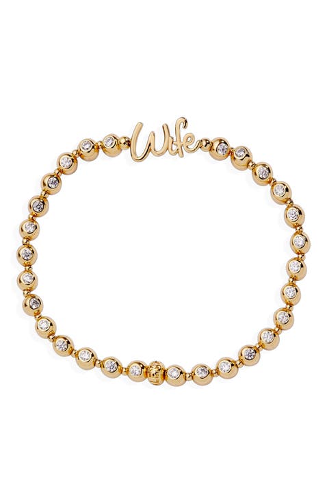 Wife Elongated Crystal Stretch Bracelet