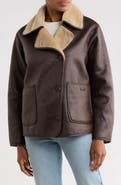 Noize Laurence Water Repellent Faux Leather & Faux Shearling Jacket