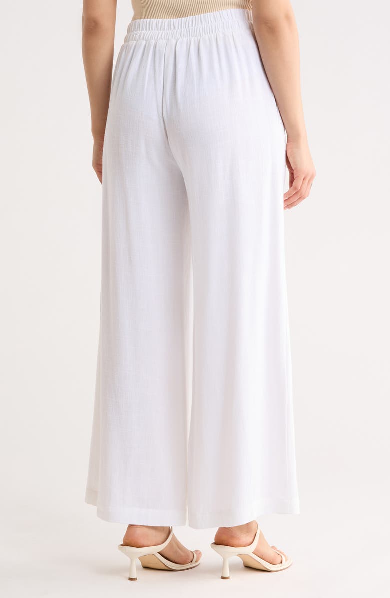 Renee C Wide Leg Pull-On Pants, Alternate, color, White