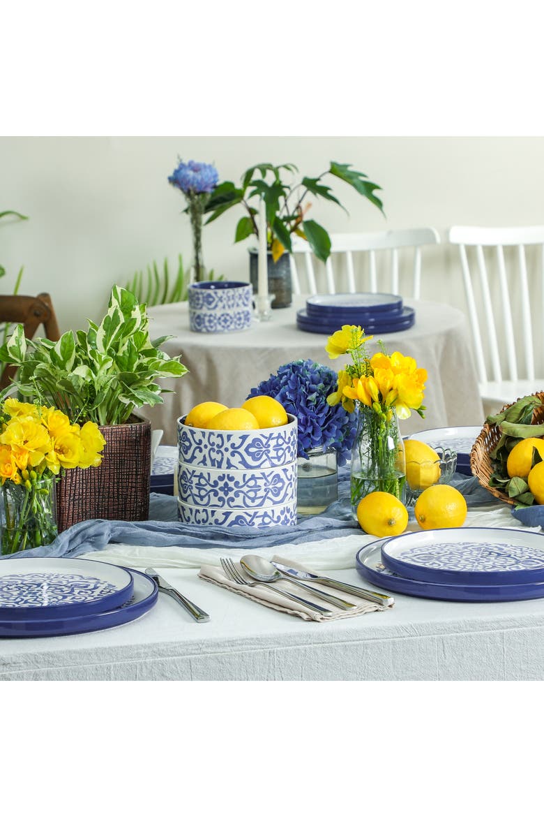 Tropea Stoneware 24-Piece Dinnerware Set, Alternate, color, Blue