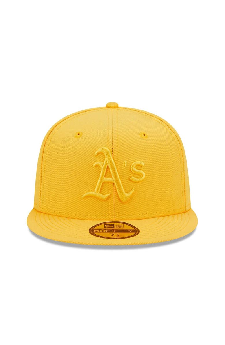 New Era Men's New Era Gold Oakland Athletics Tonal 59FIFTY Fitted Hat, Alternate, color,