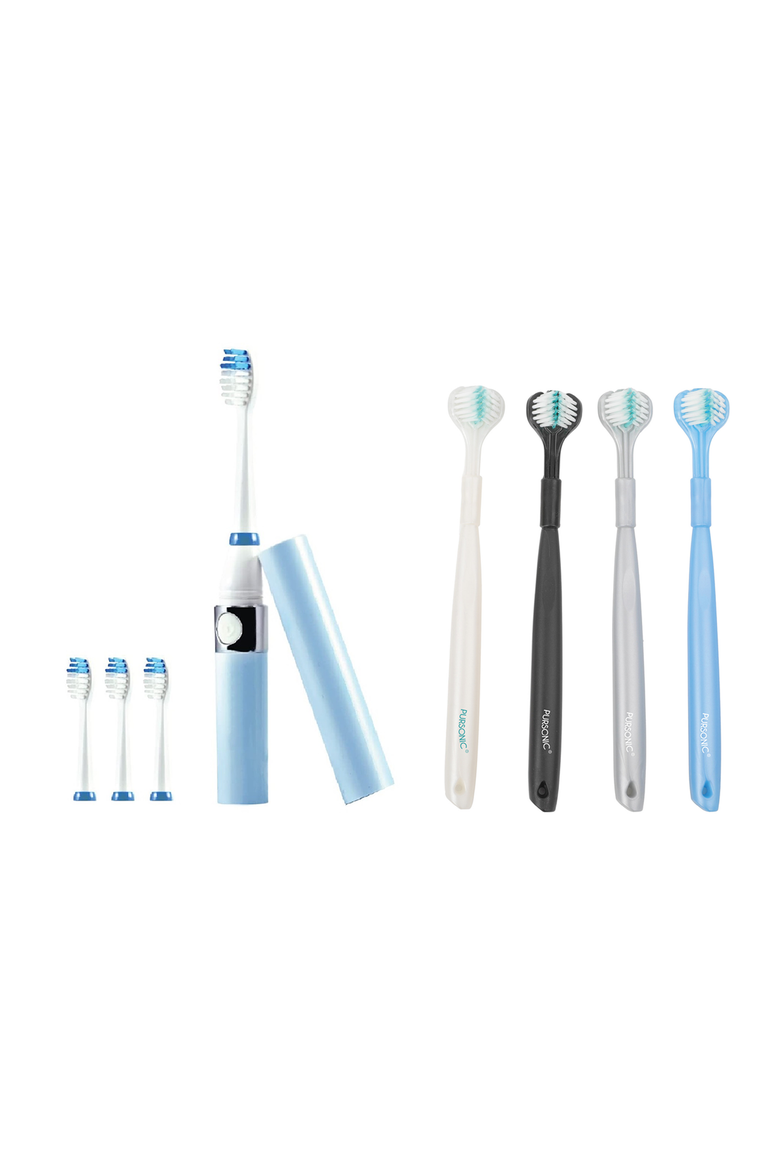 Portable Sonic Toothbrush with Travel Case & 360° Toothbrush Set, Main, color, Blue