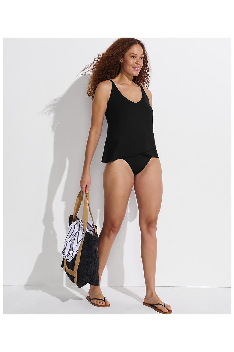 DDD-Cup Tulip Hem Tankini Top, Alternate, color, Black