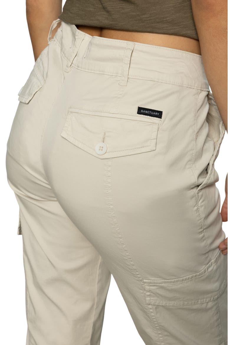Rebel Crop Stretch Cotton Cargo Pants, Alternate, color, PUMICE STONE