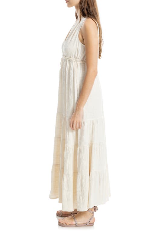 Max Studio Tassel Tie Maxi Dress In White