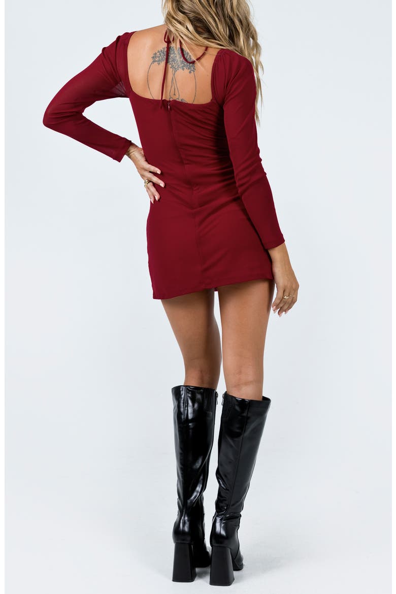 Stassie Long Sleeve Minidress, Alternate, color, BURGUNDY