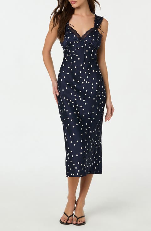 Lace Trim Satin Slipdress