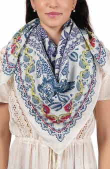 Vismaya Embroidered Floral Cotton Scarf