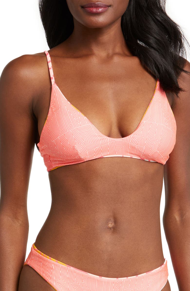 Maaji Dali Flowers Creta Reversible Bikini Top, Alternate, color,