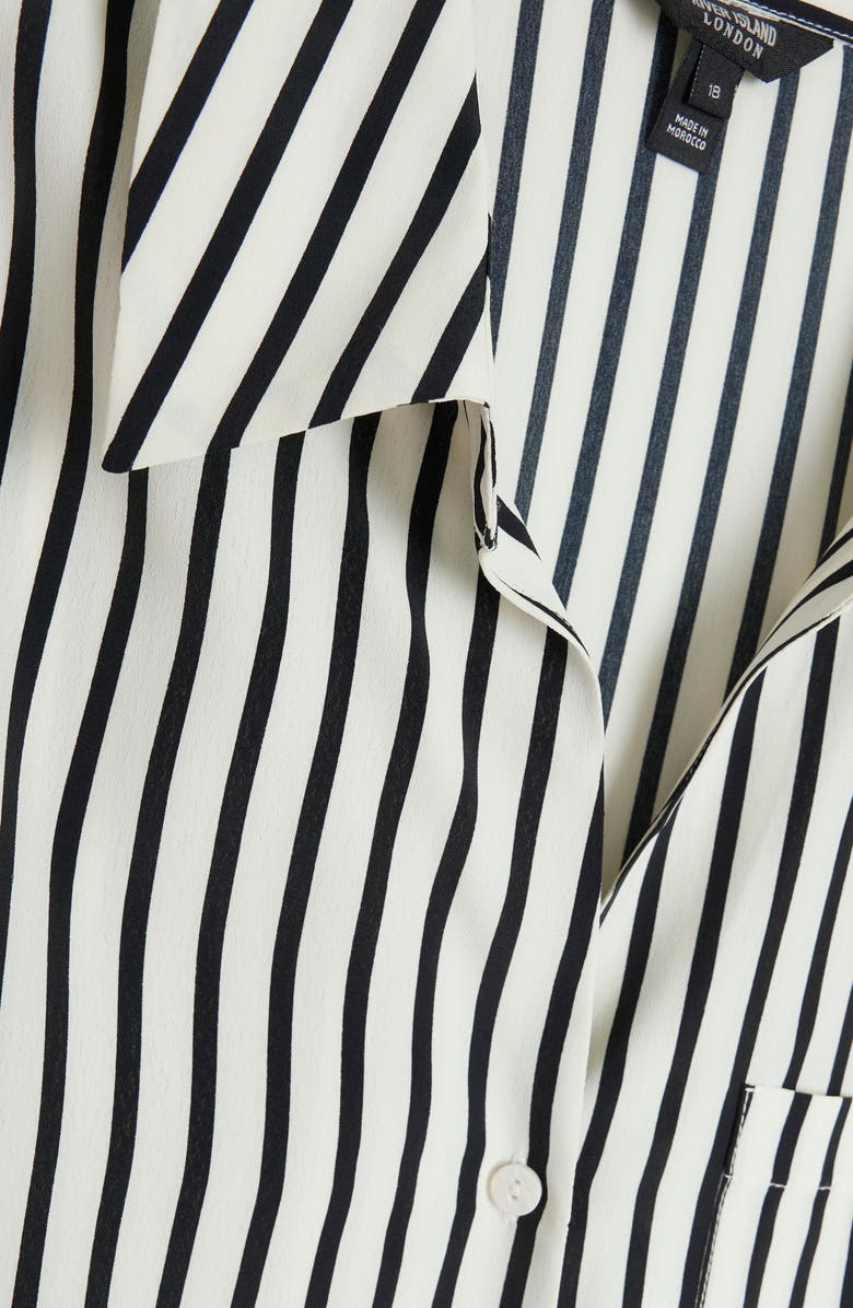 River Island Stripe Satin Button-Up Shirt, Alternate, color, 