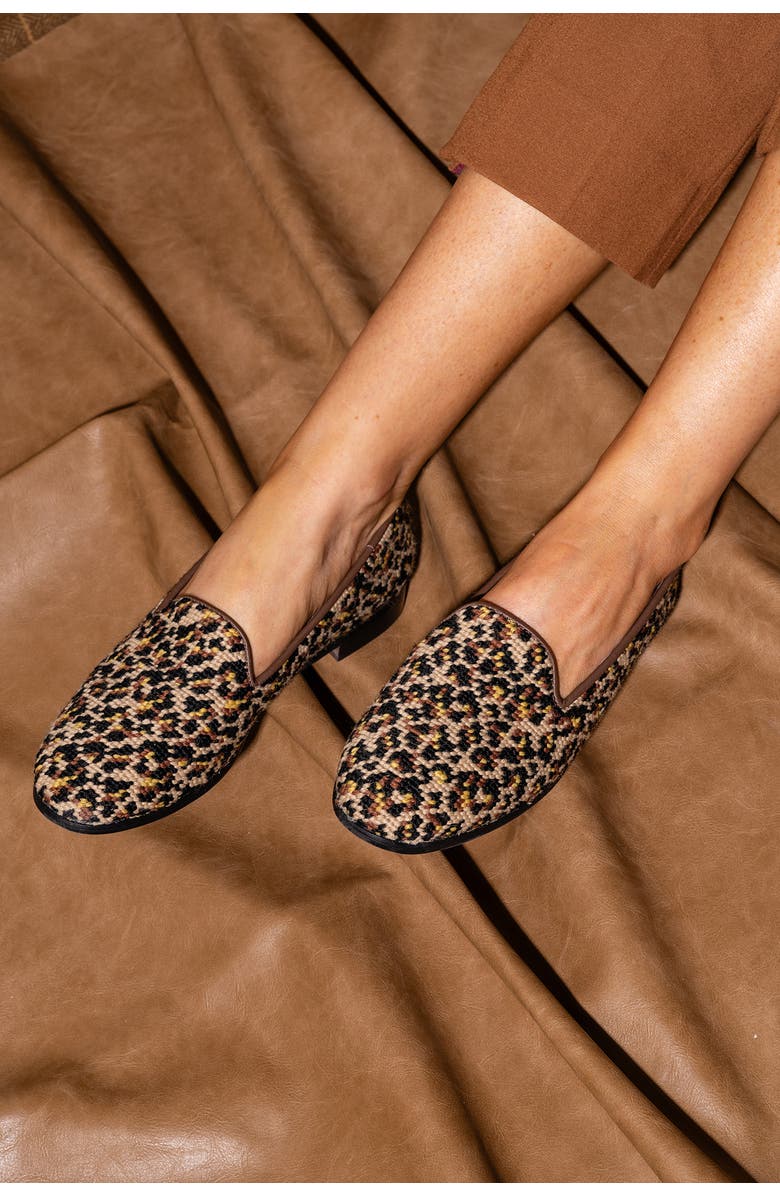 ByPaige BY PAIGE Needlepoint Mini Leopard Flat, Alternate, color, Leopard