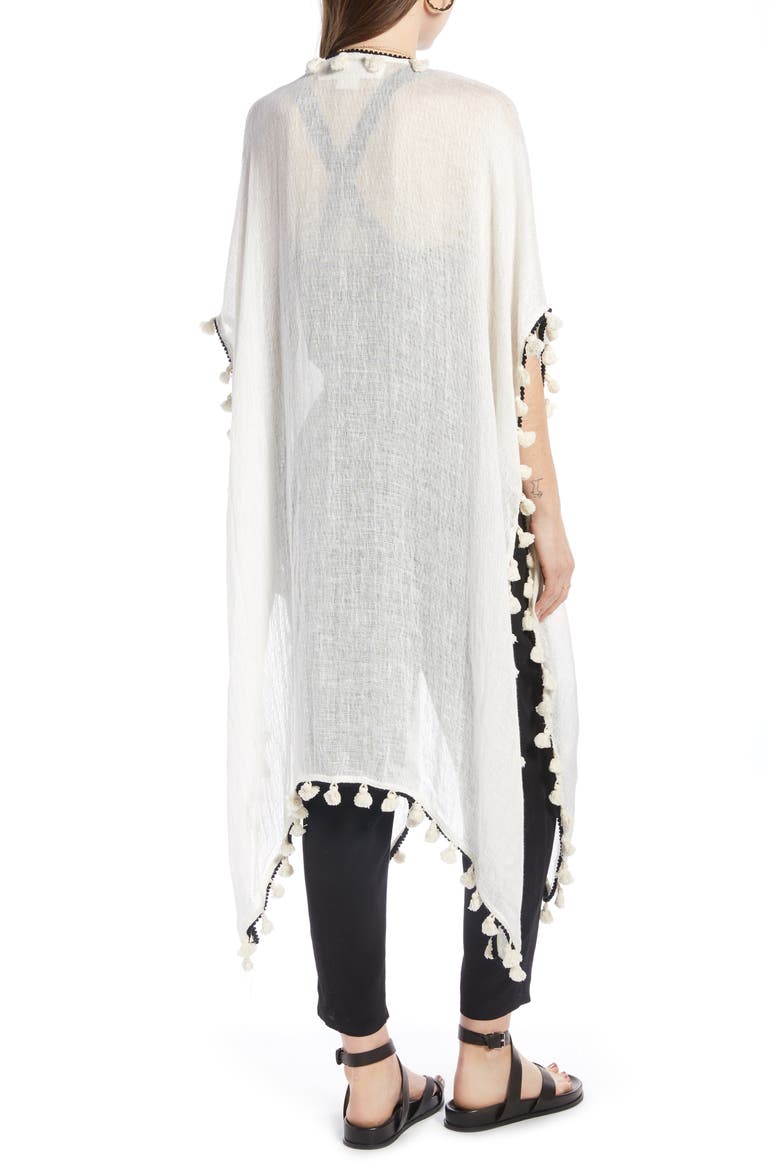 Tassel Trim Wrap, Alternate, color, IVORY