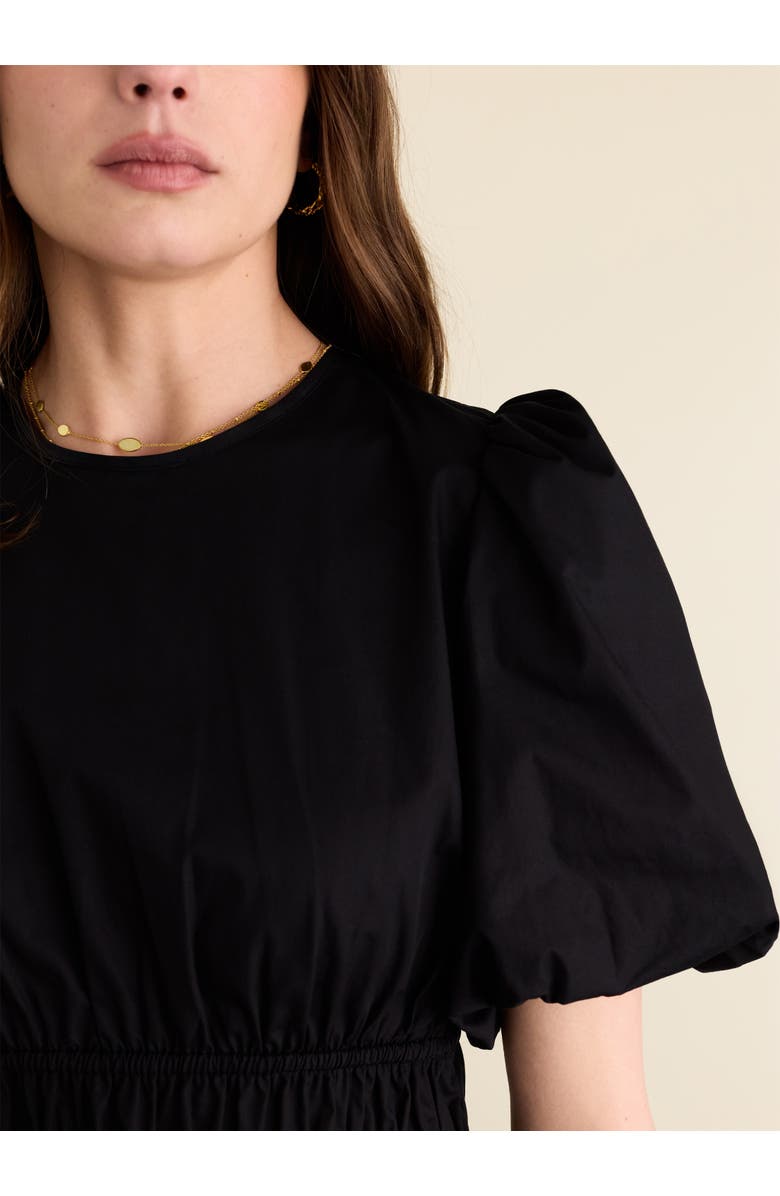 Baukjen Elise Puff Sleeve Smocked Waist Top, Alternate, color, Caviar Black