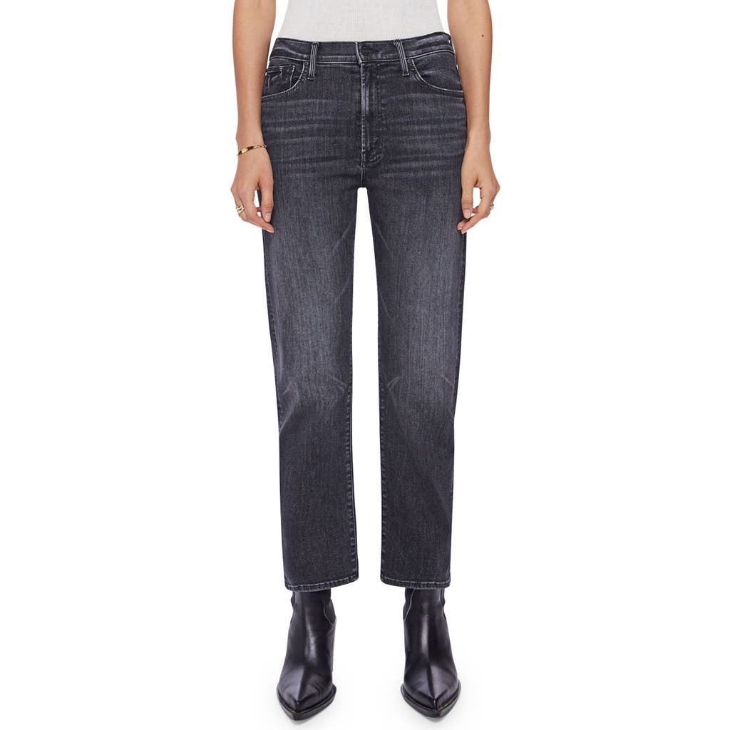 Mother The Ditcher Ankle Straight Leg Jeans In Black