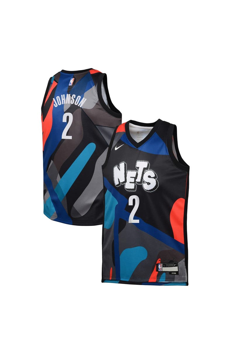 Nike Youth Nike Cameron Johnson Black Brooklyn Nets  Swingman Replica Jersey - City Edition, Alternate, color, 
