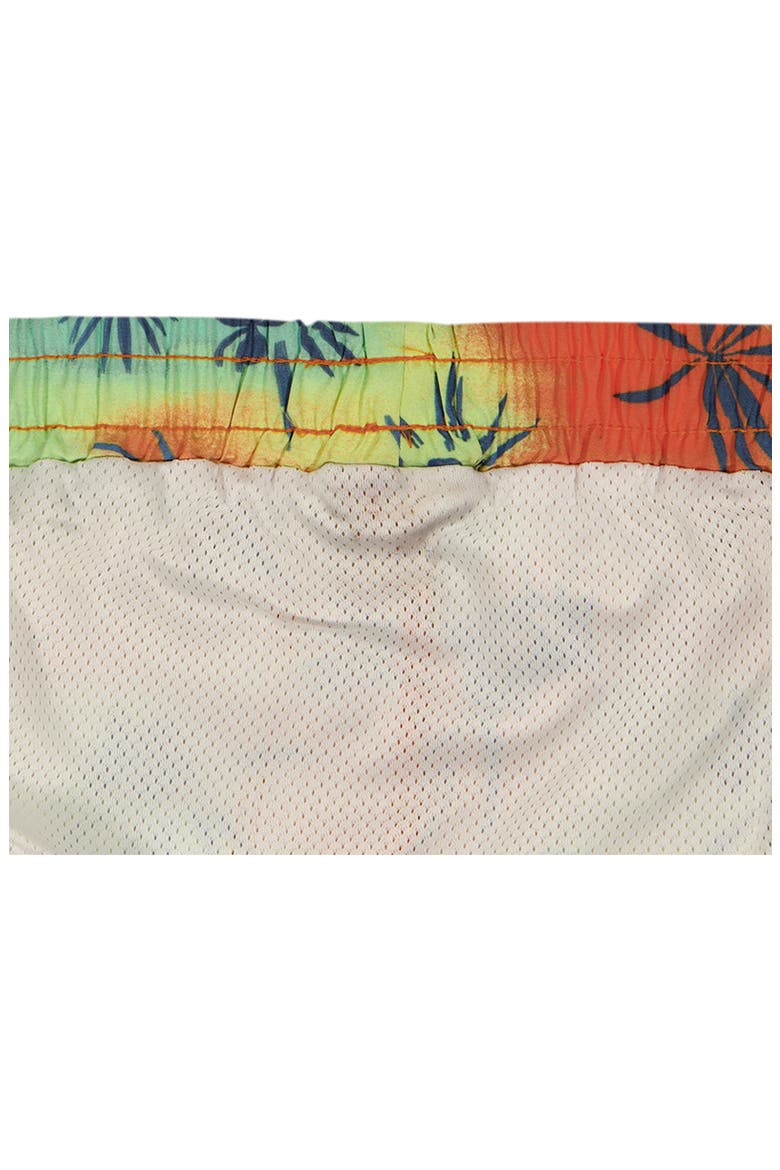 Long Sleeve Rashguard & Swim Trunks Set, Alternate, color, ORANGE MULTI
