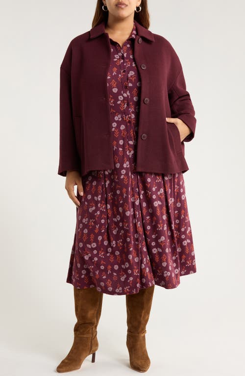 Seasalt Cornwall Beamwind Check Cocoon Coat In Brown