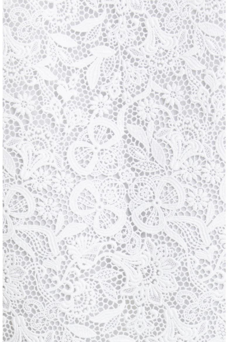 Evangeline Long Sleeve Guipure Lace Shirtdress, Alternate, color, WHITE