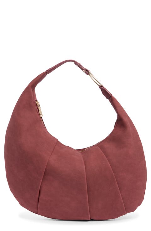 Faux Suede Hobo Bag
