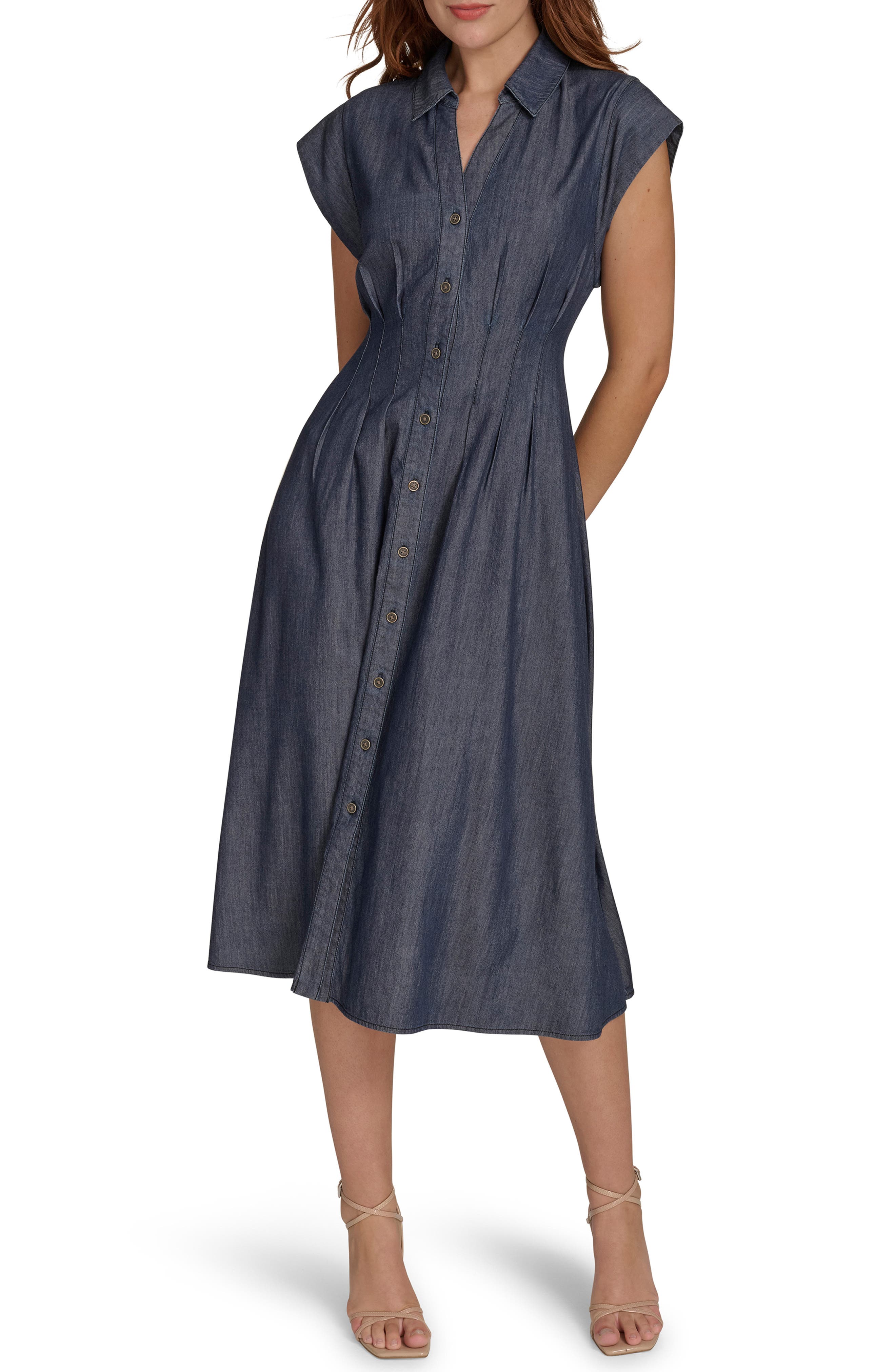 Tommy Hilfiger Cap Sleeve Fit-and-Flare Midi Dress