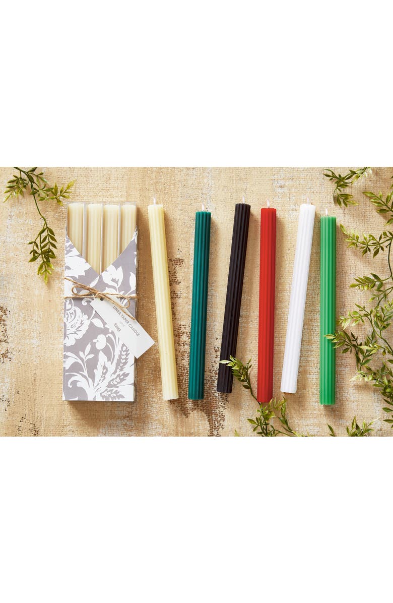 tag Linea White Paraffin Wax Taper Candle Set of Four Unscented, Alternate, color, White