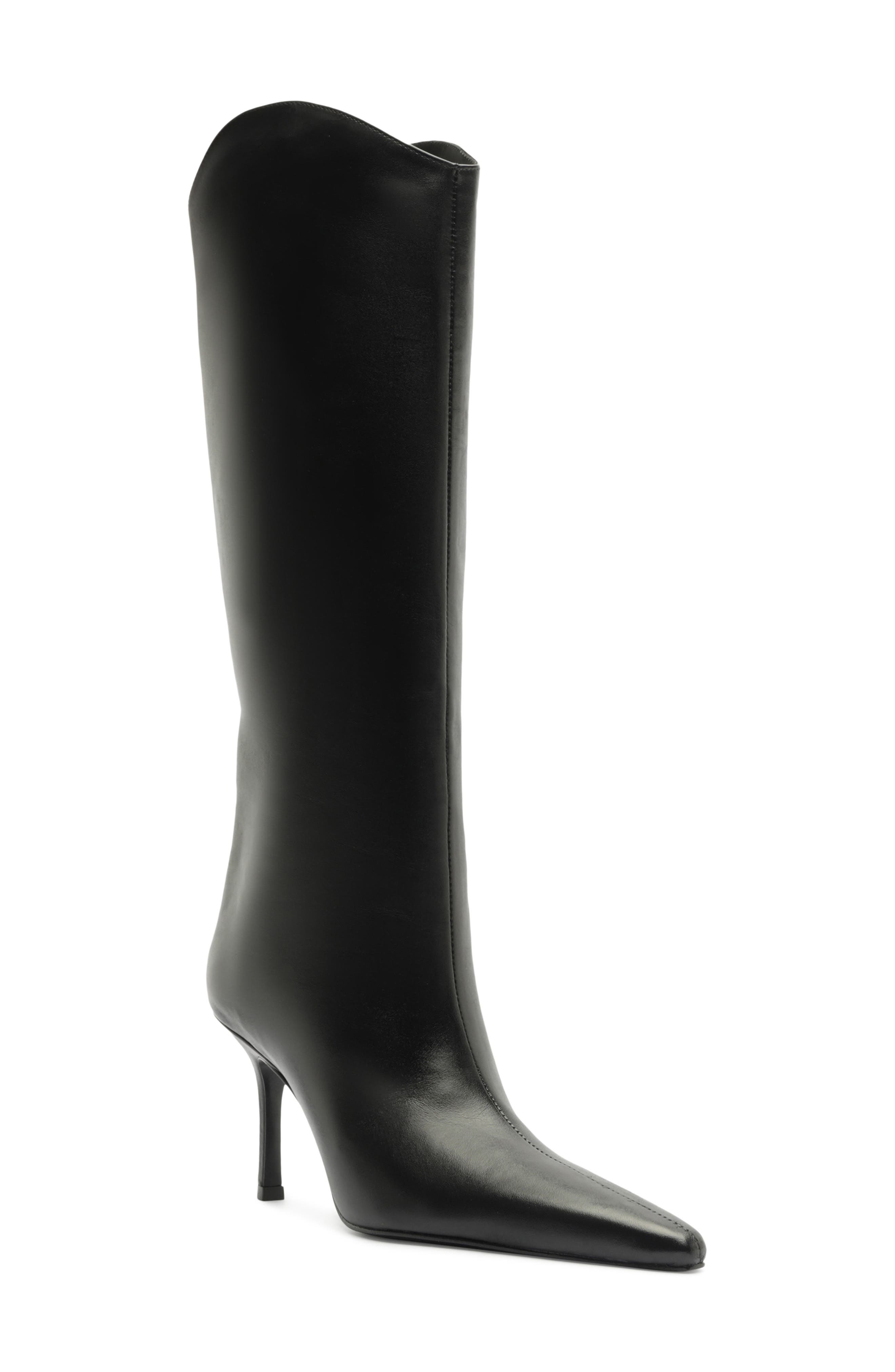 Mary Ellen Knee High Boot, Main, color, BLACK
