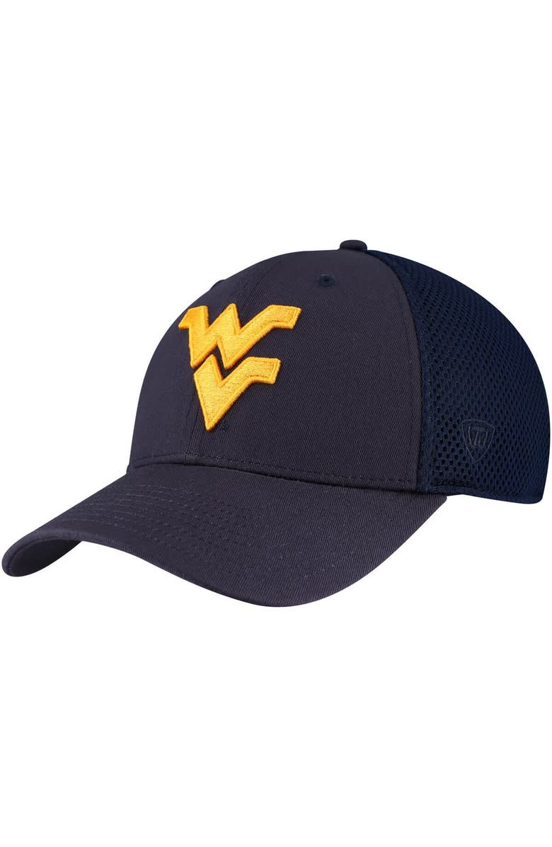 TOP OF THE WORLD Men's Top of the World Navy West Virginia Mountaineers Spacer Flex Hat, Main, color, Navy
