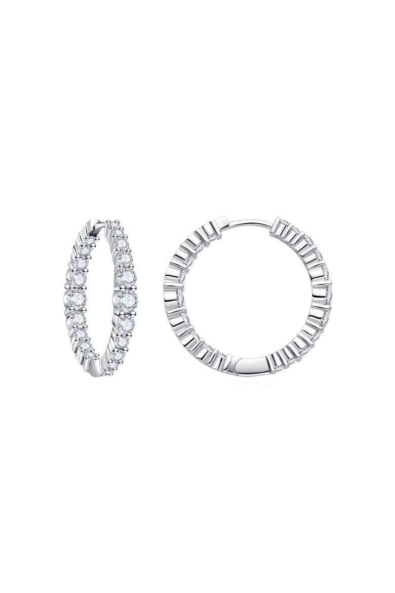 Icon Crystal Hoops, Main, color, Silver