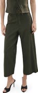 MANGO Cotton & Linen Blend Crop Straight Leg Pants
