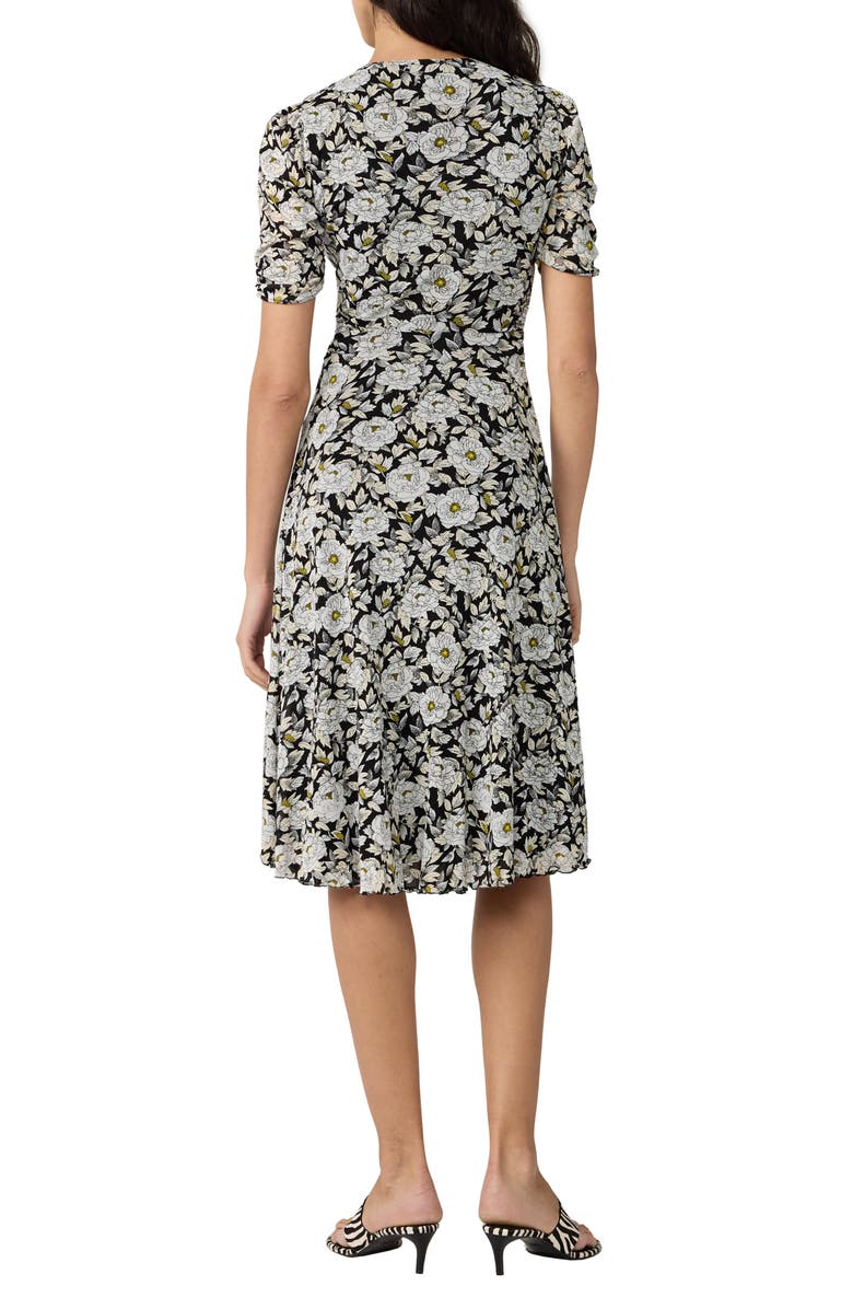 Diane von Furstenberg Koren Reversible Ruched Mesh Dress, Alternate, color, Biba Rose Mini Black