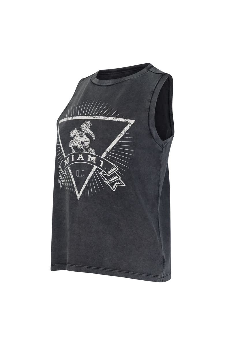 CONCEPTS SPORT Women's Concepts Sport  Charcoal Miami Hurricanes Distressed Market French Terry Tank Top, Alternate, color, 
