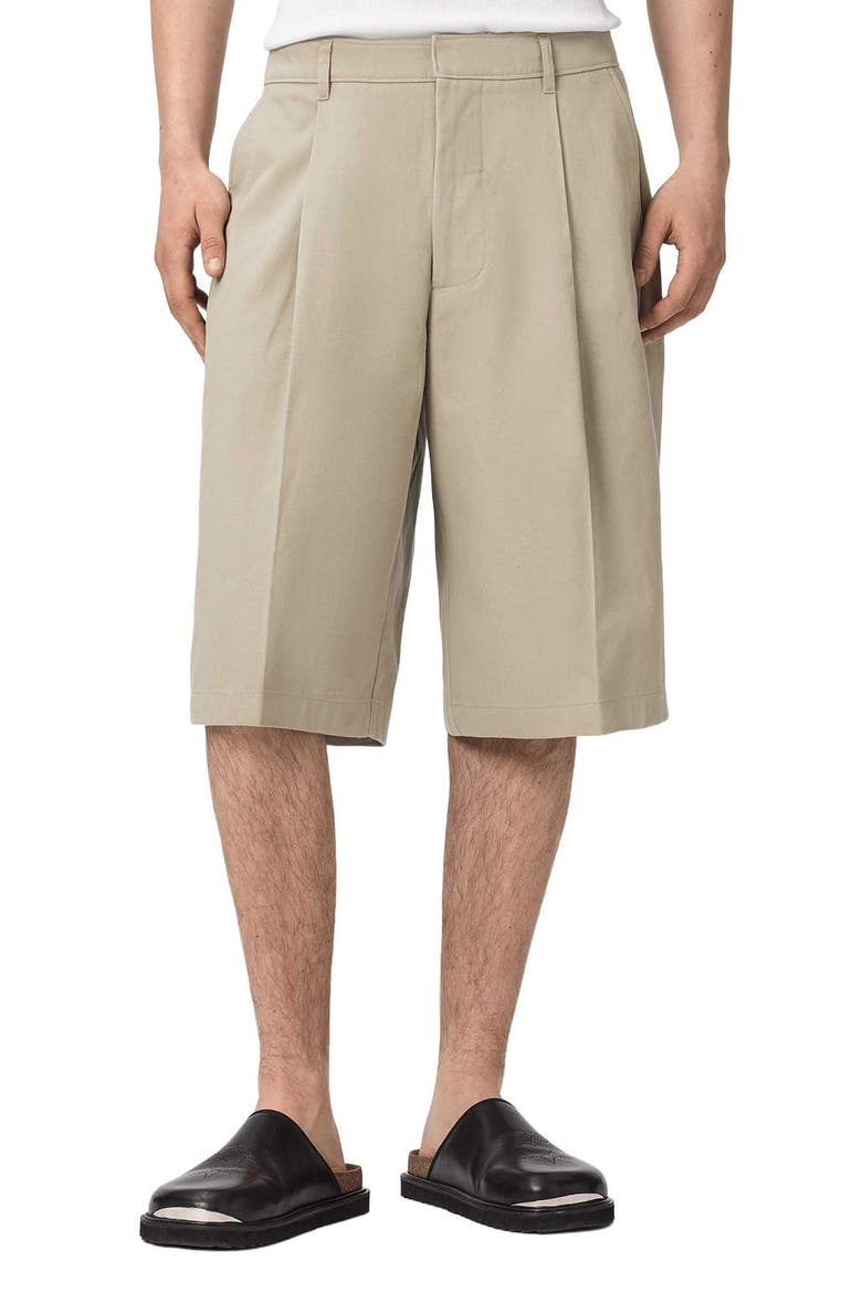 Castro Pleated Cotton Shorts, Main, color, PASILLA BROWN